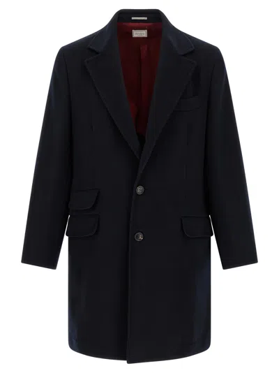 Brunello Cucinelli Virgin Wool Beaver Coat In Black