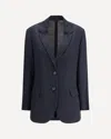 Brunello Cucinelli Women Virgin Wool Blazer In Blue