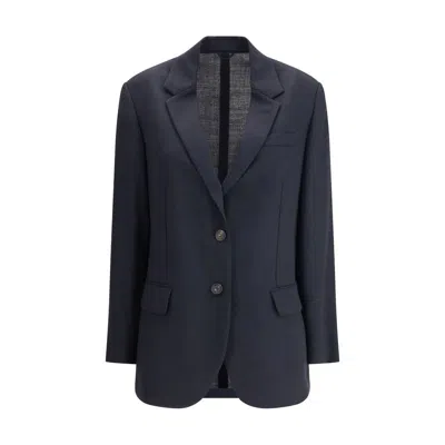 Brunello Cucinelli Virgin Wool Blazer In Blue