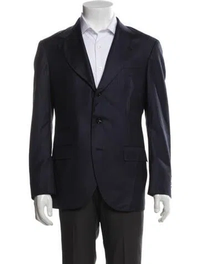 Pre-owned Brunello Cucinelli Virgin Wool Blazer In Blue