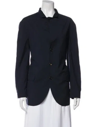 Pre-owned Brunello Cucinelli Virgin Wool Blazer In Blue