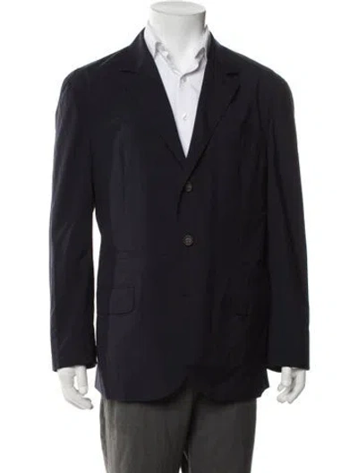 Pre-owned Brunello Cucinelli Virgin Wool Blazer In Blue