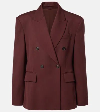 Brunello Cucinelli Virgin Wool Blazer In Burgundy
