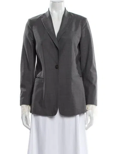 Pre-owned Brunello Cucinelli Virgin Wool Blazer In Gray