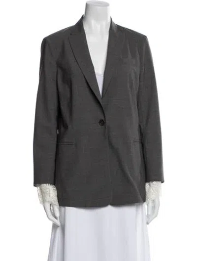 Pre-owned Brunello Cucinelli Virgin Wool Blazer In Gray