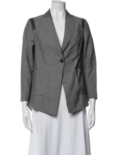 Pre-owned Brunello Cucinelli Virgin Wool Blazer In Grey