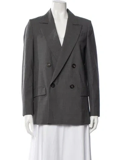 Pre-owned Brunello Cucinelli Virgin Wool Blazer In Grey