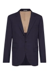 Brunello Cucinelli Single-breasted Virgin-wool Blazer In Navy Blue