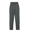 Brunello Cucinelli Baggy Sartorial High-rise Wool Straight Pants In Grey