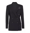 Brunello Cucinelli Virgin Wool-blend Double-breasted Blazer In Black