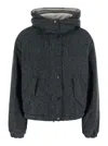 Brunello Cucinelli Virgin Wool Blend Down Jacket In Gray