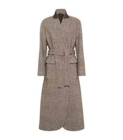 BRUNELLO CUCINELLI VIRGIN WOOL-BLEND MÉLANGE COAT