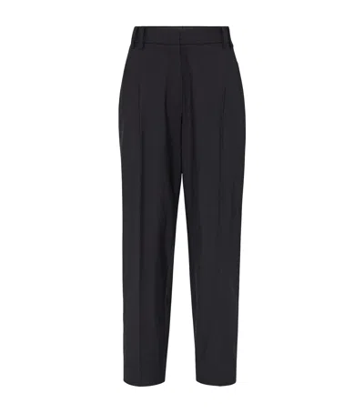 Brunello Cucinelli Virgin Wool-blend Trousers In Black