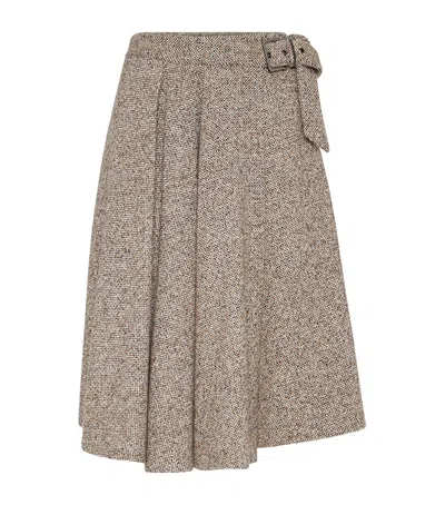 BRUNELLO CUCINELLI VIRGIN WOOL-BLEND MIDI SKIRT