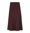Brunello Cucinelli Virgin Wool-blend Twill Flute Skirt Skirt In Brown