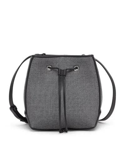 Brunello Cucinelli Virgin Wool Bucket Bag In Grey