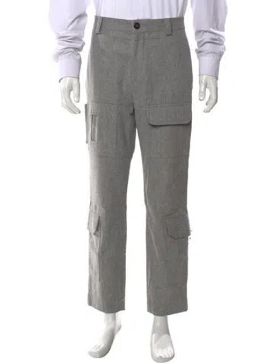 Pre-owned Brunello Cucinelli Virgin Wool Cargo Pants In Gray