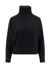 Brunello Cucinelli Ribbed Knitwear With High Turtleneck In Black