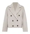 Brunello Cucinelli Virgin Wool-cashmere Double-breasted Jacket In Neutrals