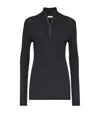Brunello Cucinelli Virgin Wool-cashmere Half-zip Sweater In Black