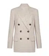 Brunello Cucinelli Beige Double-breasted Jacket In Wool And Cashmere In Sand