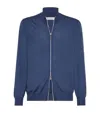Brunello Cucinelli Wool And Linen Blend Blous In Cop Indigo