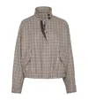 Brunello Cucinelli Checked Flannel Bomber Jacket In Brown