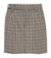 Brunello Cucinelli Checked Virgin Wool Flannel Miniskirt In Multi