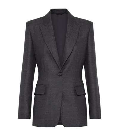 Brunello Cucinelli Single-breasted Virgin-wool Blazer In Gray