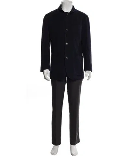 Pre-owned Brunello Cucinelli Virgin Wool Coat In Blue