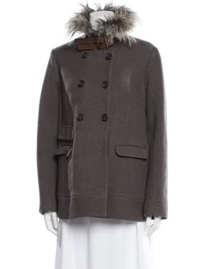 Pre-owned Brunello Cucinelli Virgin Wool Coat In Gray