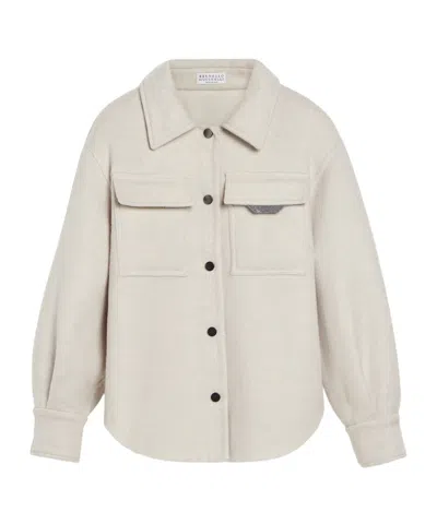 Brunello Cucinelli Virgin Wool Coat In Neutral