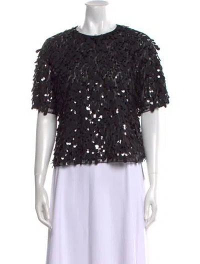 Pre-owned Brunello Cucinelli Virgin Wool Crew Neck Blouse W/ Tags In Black