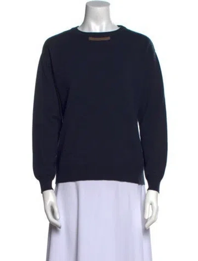 Pre-owned Brunello Cucinelli Virgin Wool Crew Neck Sweater In Black