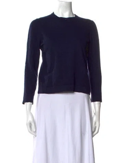 Pre-owned Brunello Cucinelli Virgin Wool Crew Neck Sweater In Blue