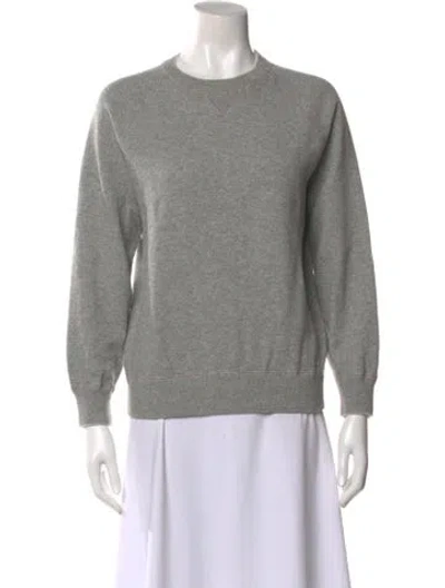 Pre-owned Brunello Cucinelli Virgin Wool Crew Neck Sweater In Gray