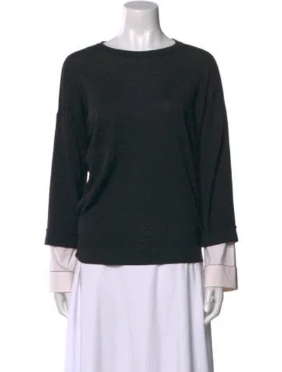 Pre-owned Brunello Cucinelli Virgin Wool Crew Neck Sweater In Gray