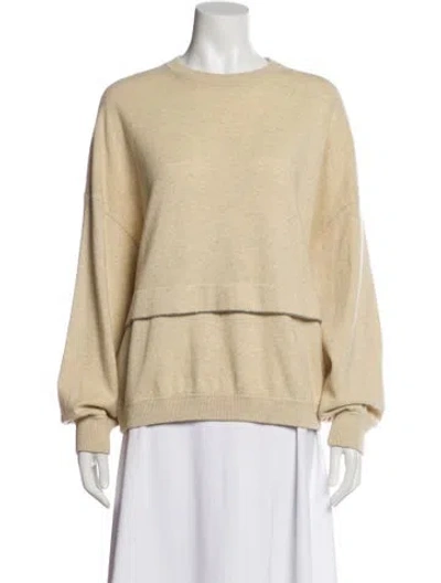 Pre-owned Brunello Cucinelli Virgin Wool Crew Neck Sweater In Neutral