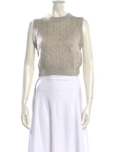 Pre-owned Brunello Cucinelli Virgin Wool Crew Neck Sweater In Neutral
