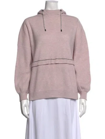 Pre-owned Brunello Cucinelli Virgin Wool Crew Neck Sweater In Pink