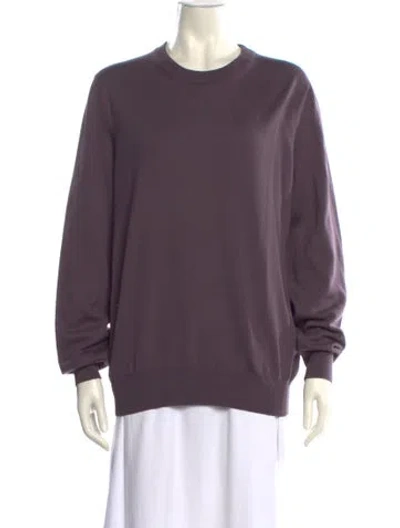 Pre-owned Brunello Cucinelli Virgin Wool Crew Neck Sweater In Purple