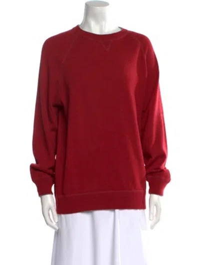 Pre-owned Brunello Cucinelli Virgin Wool Crew Neck Sweater In Red
