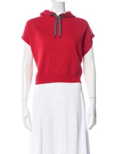 Pre-owned Brunello Cucinelli Virgin Wool Crew Neck Sweater In Red
