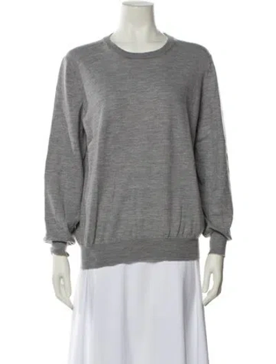 Pre-owned Brunello Cucinelli Virgin Wool Crew Neck Sweatshirt In Gray