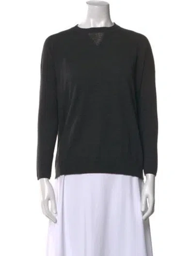 Pre-owned Brunello Cucinelli Virgin Wool Crew Neck Sweatshirt In Gray