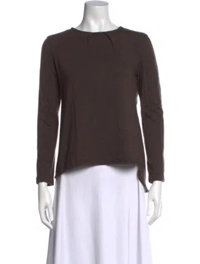 Pre-owned Brunello Cucinelli Virgin Wool Crew Neck Top In Brown