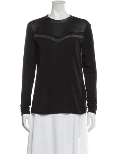 Pre-owned Brunello Cucinelli Virgin Wool Crew Neck Top In Gray