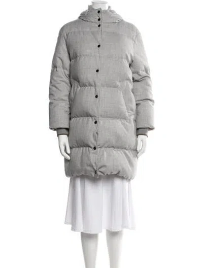 Pre-owned Brunello Cucinelli Virgin Wool Down Coat In Grey