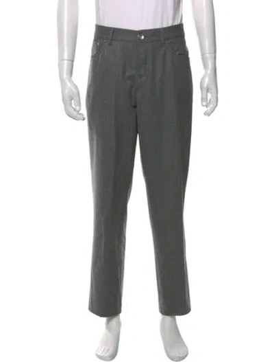 Pre-owned Brunello Cucinelli Virgin Wool Dress Pants In Gray