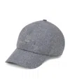 Brunello Cucinelli Virgin Wool Embroidered Baseball Cap In Grey
